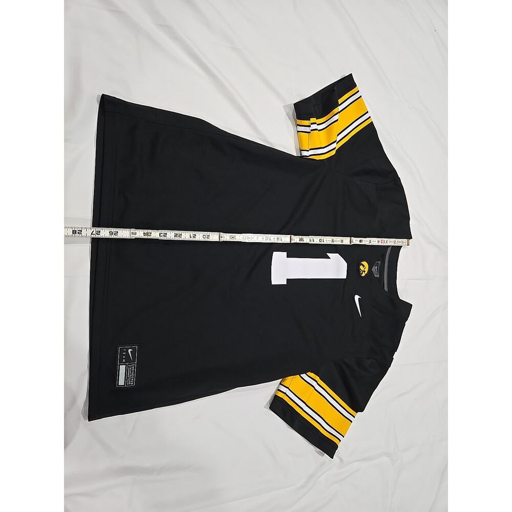 Nike Men's 1 Black Iowa Hawkeyes Game Jersey-NBlack-Extra Large-New